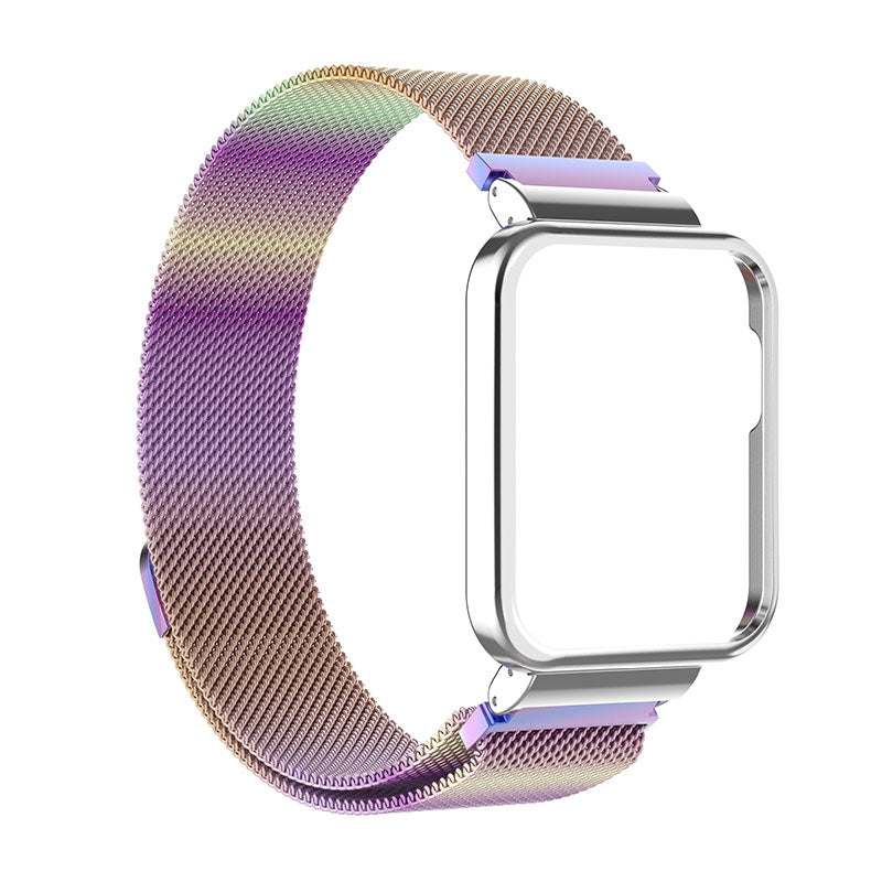 Magnetic Closure Freely-Adjusted Stainless Steel Watchband Wrist Strap Watch Protector Case for Xiaomi Redmi Watch 2 Magnetic Closure Freely-Adjusted Stainless Steel Watchband Wrist Strap Watch Protector Case for Xiaomi Redmi Watch 2